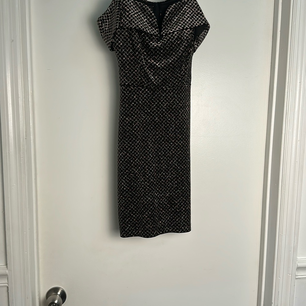 B. Smart Black and Silver Polka Dot Dress